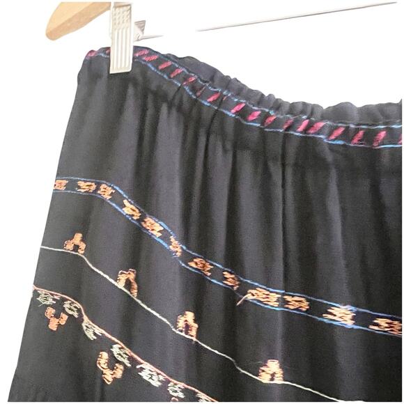 Chico's Black and Multicolor Embroidered Midi Skirt - Picture 5 of 16